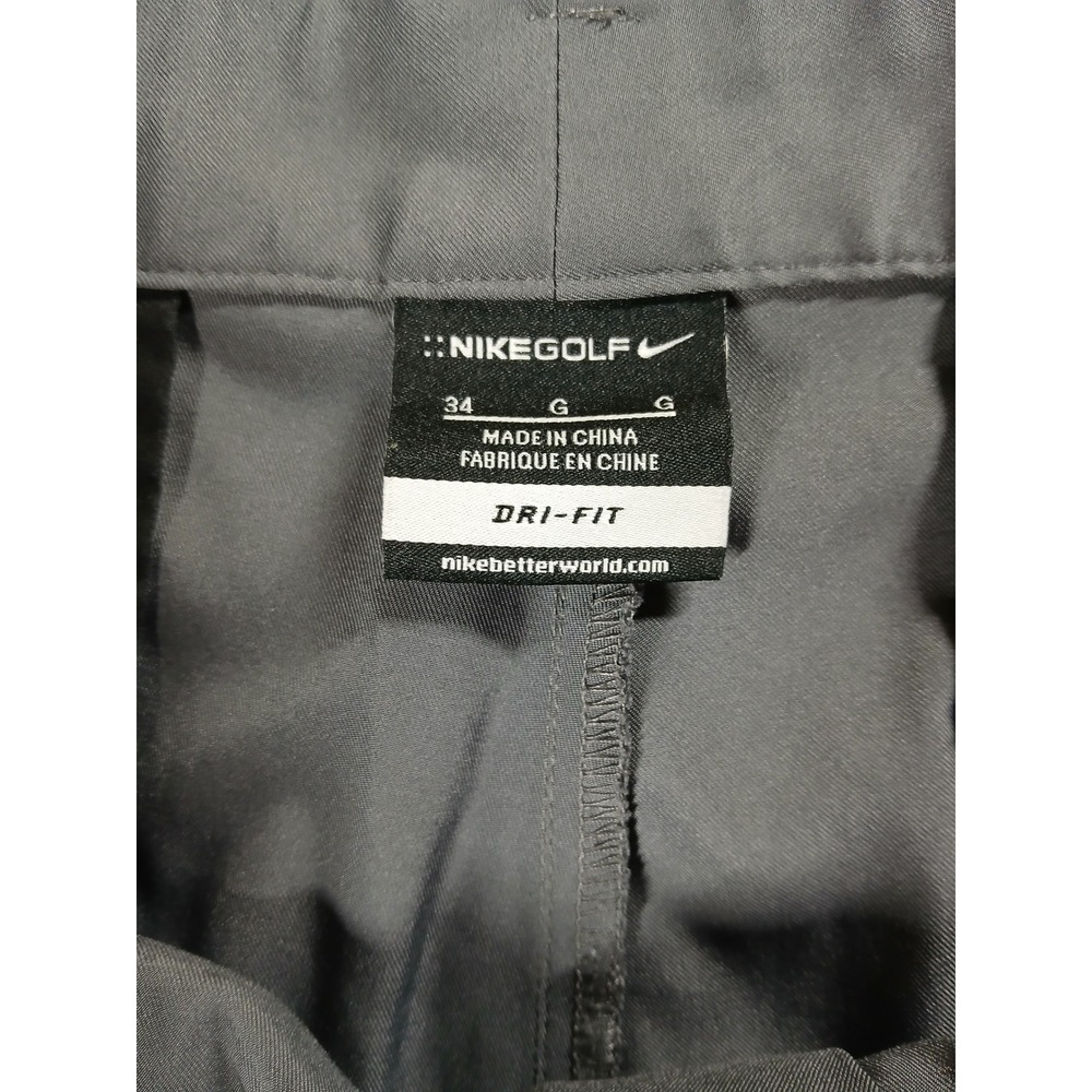 Nike Golf Dri-FIT Shorts Mens 34 Gray Flat Front Performance Golfing Activewear - Picture 2 of 5